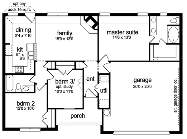 House Plan Design - Country Floor Plan - Main Floor Plan #84-643