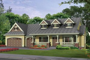 Exterior - Front Elevation 3 for Craftsman House Plan #132-343 - 3 bed, 2.5 bath