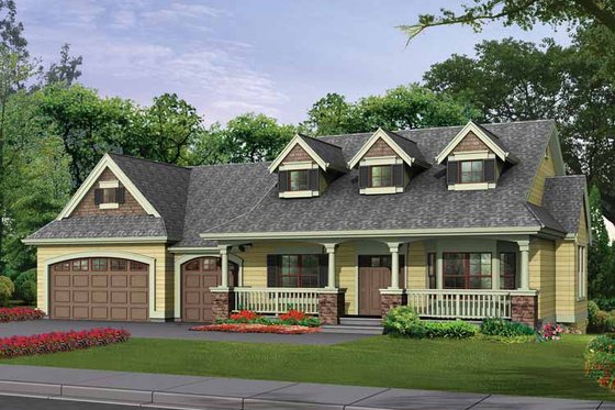 Exterior - Front Elevation 3 for Craftsman House Plan #132-343 - 3 bed, 2.5 bath