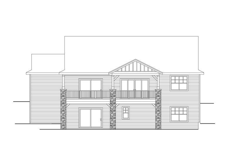 House Design - Exterior - Rear Elevation 1 for Craftsman House Plan #124-1414 - 3 bed, 2.5 bath