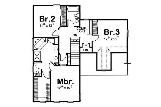Floor Plan - Other Floor for Farmhouse House Plan #20-1212 - 3 bed, 2.5 bath
