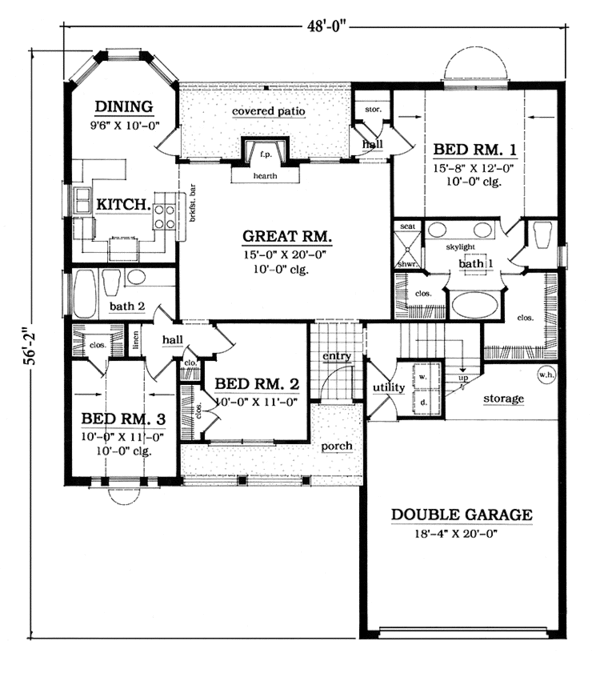 Dream House Plan - Country Floor Plan - Main Floor Plan #42-661