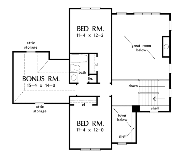 Architectural House Design - Country Floor Plan - Upper Floor Plan #929-583