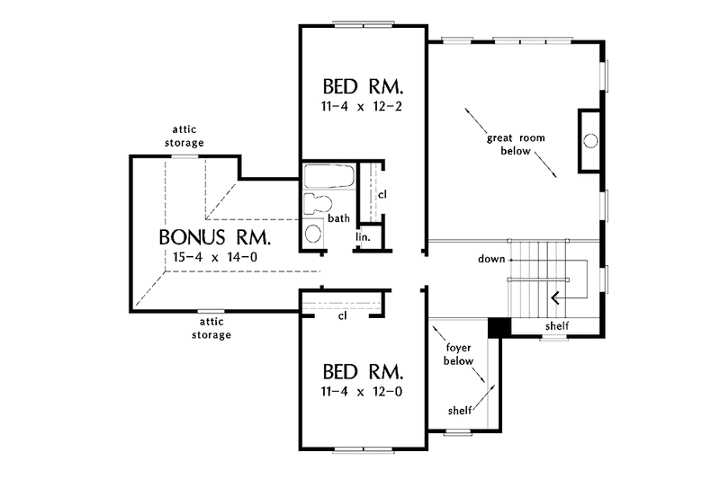 Architectural House Design - Floor Plan - Upper Floor for Country House Plan #929-583 - 3 bed, 2.5 bath