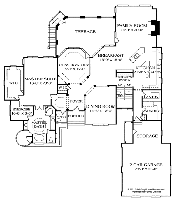 House Blueprint - European Floor Plan - Main Floor Plan #453-404