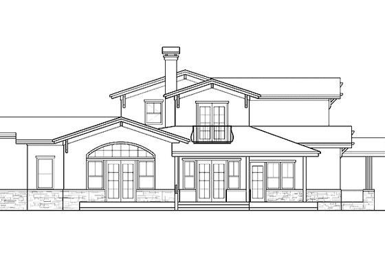 Exterior - Rear Elevation for Craftsman House Plan #1042-1 - 4 bed, 3.5 bath