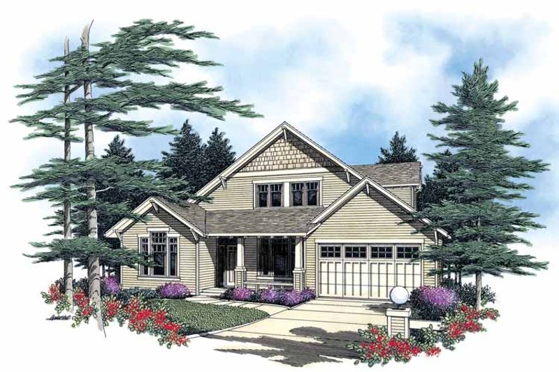 Architectural House Design - Craftsman Exterior - Front Elevation Plan #48-765