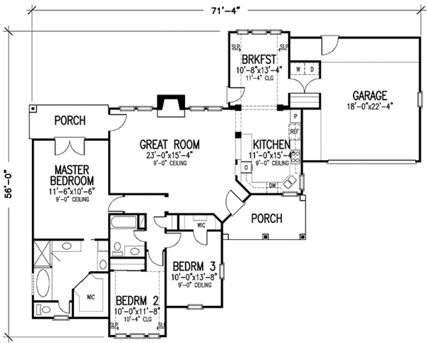 Dream House Plan - European Floor Plan - Main Floor Plan #410-3583