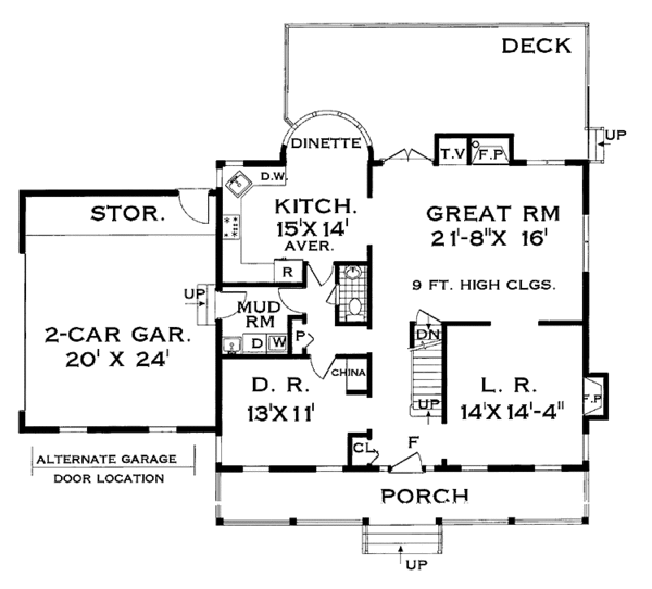 Colonial Floor Plan - Main Floor Plan #3-237