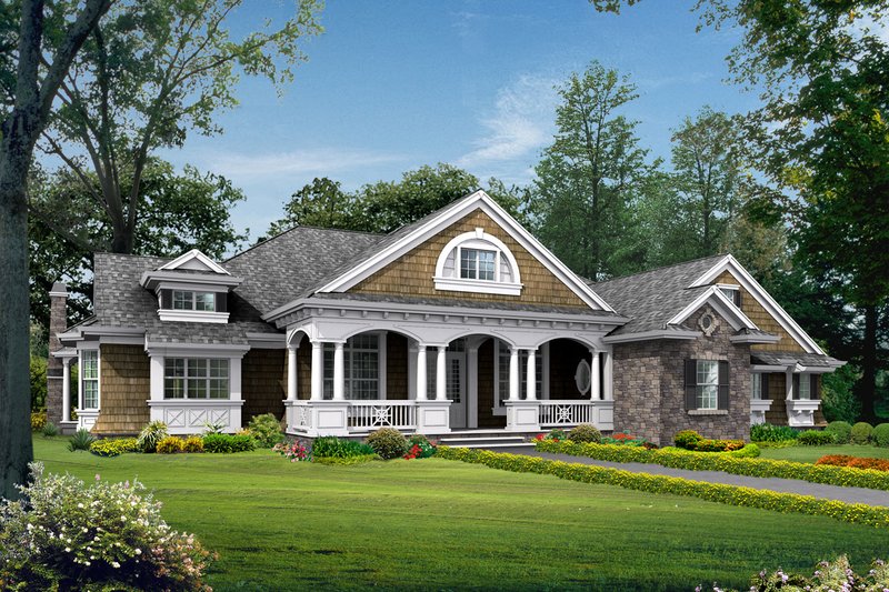 House Blueprint - Exterior - Front Elevation for Traditional House Plan #132-206 - 4 bed, 3 bath