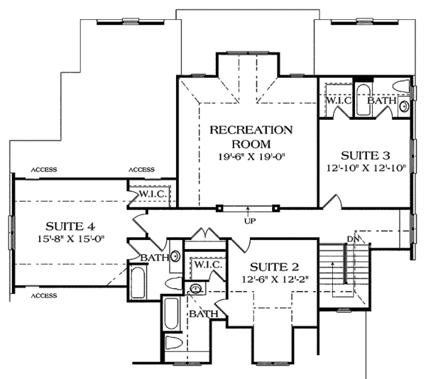 House Plan Design - Craftsman Floor Plan - Upper Floor Plan #453-450