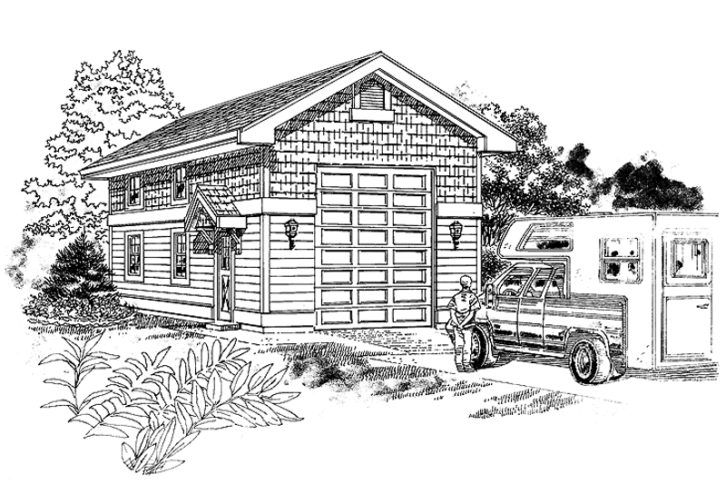 House Blueprint - Bungalow Exterior - Front Elevation Plan #47-1070