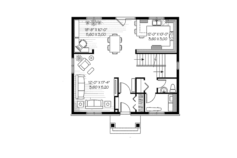 Architectural House Design - Floor Plan - Main Floor for Colonial House Plan #23-2415 - 4 bed, 2.5 bath
