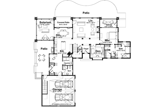 Floor Plan - Main Floor for Craftsman House Plan #928-170 - 3 bed, 4 bath