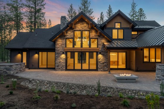 Exterior - Rear Elevation for Craftsman House Plan #892-46 - 5 bed, 5.5 bath