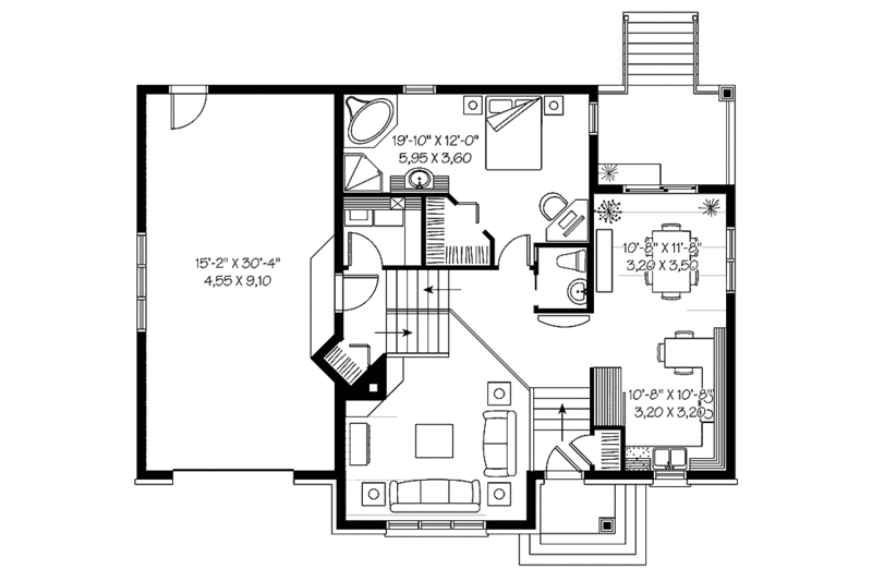 Dream House Plan - Floor Plan - Main Floor for Modern House Plan #23-2383 - 3 bed, 2.5 bath