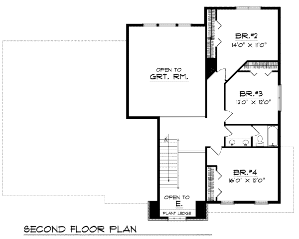 European Floor Plan - Upper Floor Plan #70-483