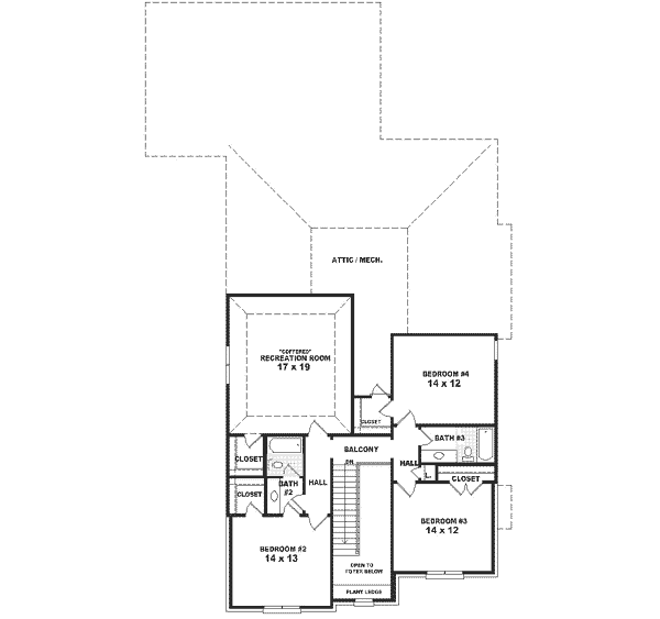Southern Floor Plan - Upper Floor Plan #81-332