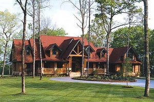 Log Exterior - Front Elevation Plan #17-516