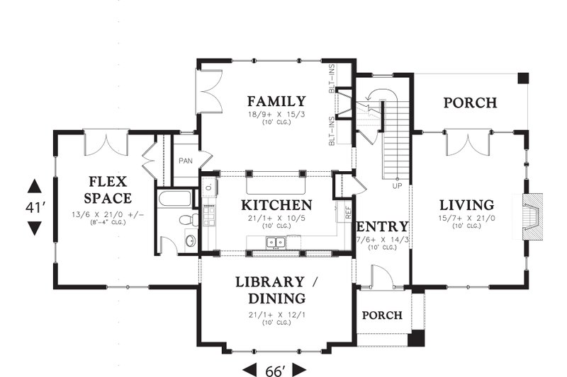 Dream House Plan - Floor Plan - Main Floor for Traditional House Plan #48-564 - 4 bed, 3 bath