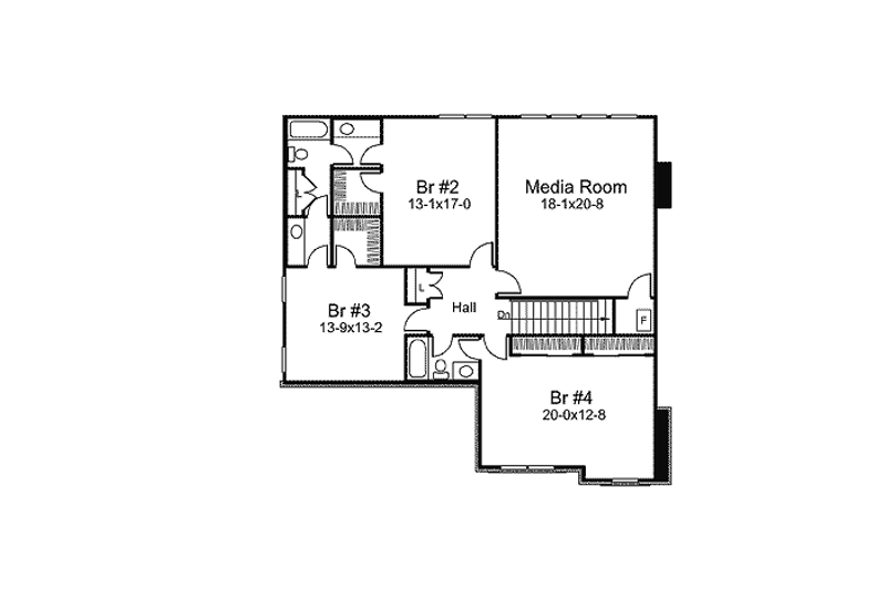 Dream House Plan - Floor Plan - Upper Floor for Traditional House Plan #57-388 - 4 bed, 3.5 bath