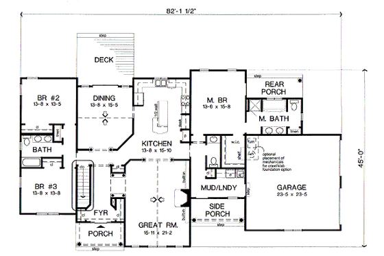 Floor Plan - Main Floor for Country House Plan #312-621 - 3 bed, 2.5 bath
