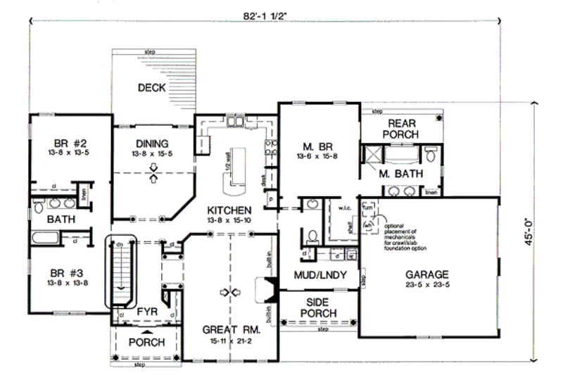 Country Style House Plan - 3 Beds 2.5 Baths 2161 Sq/Ft Plan #312-621 ...