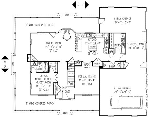 Country Floor Plan - Main Floor Plan #11-217