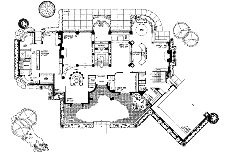 Home Plan - Floor Plan - Main Floor for European House Plan #72-209 - 5 bed, 7 bath