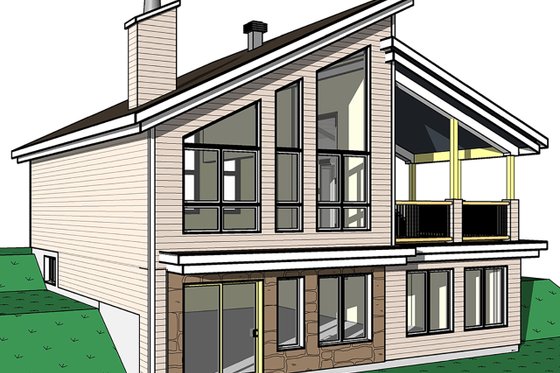 Exterior - Rear Elevation 3 for Cottage House Plan #23-2713 - 3 bed, 2 bath
