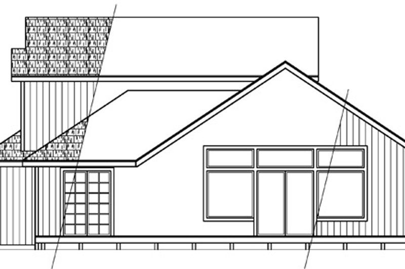 Home Plan - Exterior - Rear Elevation for Contemporary House Plan #124-388 - 2 bed, 2 bath