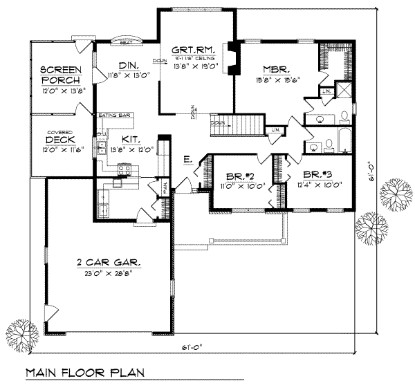 House Plan Design - Traditional Floor Plan - Main Floor Plan #70-165