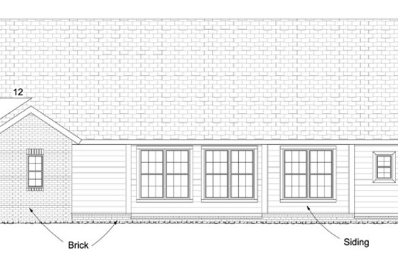 Exterior - Rear Elevation for Traditional House Plan #513-2061 - 5 bed, 4 bath