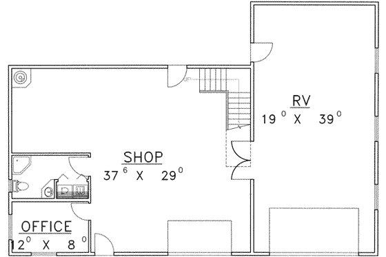Floor Plan - Main Floor for Traditional House Plan #117-377, 1 bath