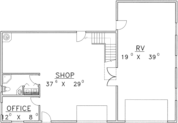 Floor Plan - Main Floor for Traditional House Plan #117-377, 1 bath