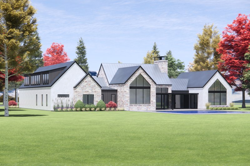Dream House Plan - Exterior - Rear Elevation for Modern House Plan #1096-13 - 4 bed, 4.5 bath