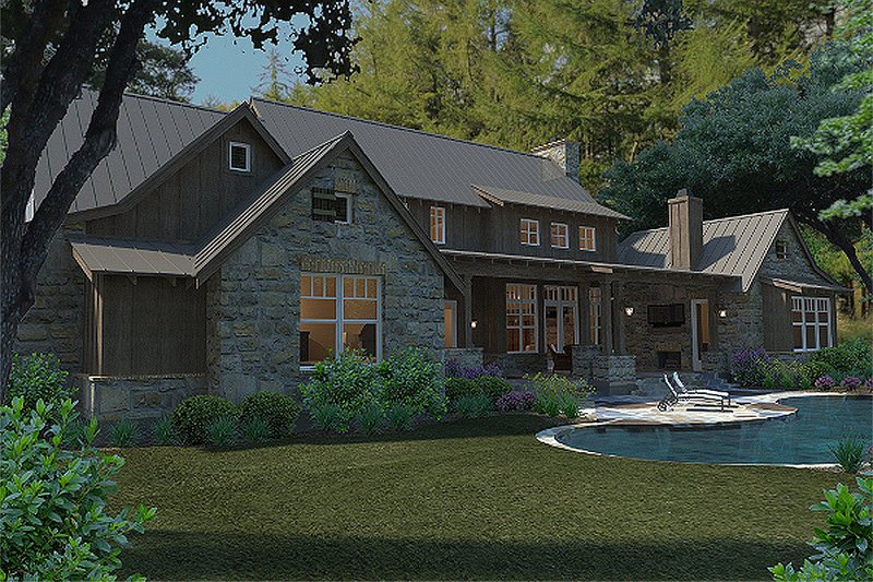 Dream House Plan - Exterior - Rear Elevation 1 for Craftsman House Plan #120-186 - 4 bed, 4 bath