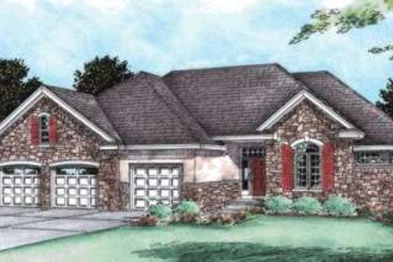 Exterior - Front Elevation 3 for Traditional House Plan #20-1781 - 3 bed, 2 bath
