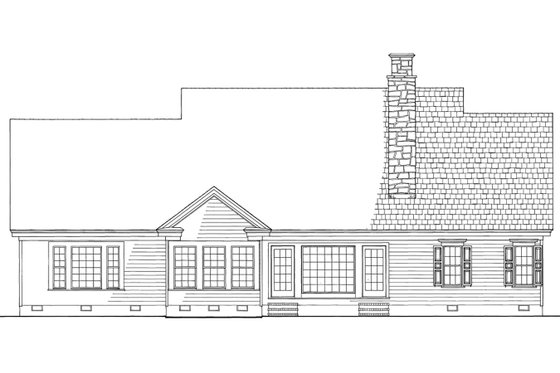 Exterior - Rear Elevation for Country House Plan #137-274 - 4 bed, 3 bath