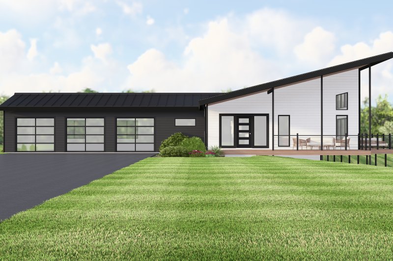 House Blueprint - Exterior - Front Elevation 3 for Contemporary House Plan #1064-448 - 1 bed, 2 bath