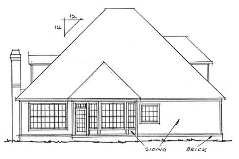 House Blueprint - Exterior - Rear Elevation for Traditional House Plan #20-324 - 4 bed, 3 bath