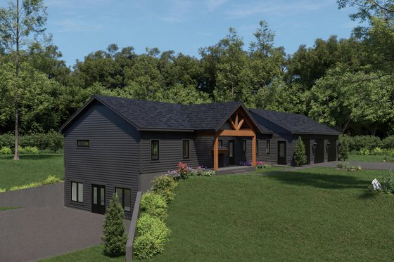 Exterior - Front Elevation 4 for Country House Plan #932-1359 - 2 bed, 2 bath