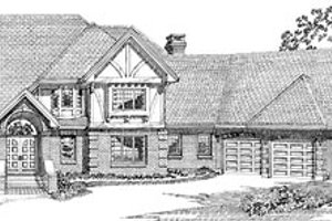 Tudor Exterior - Front Elevation Plan #47-199