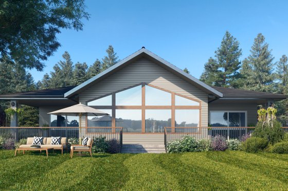 Exterior - Rear Elevation for Traditional House Plan #1066-122 - 3 bed, 2 bath