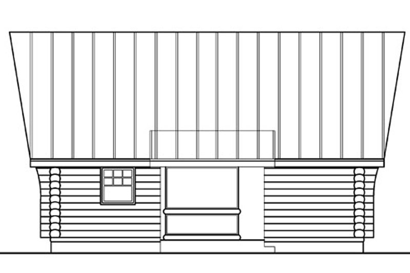 House Plan Design - Exterior - Rear Elevation for Log House Plan #124-390 - 1 bed, 1 bath