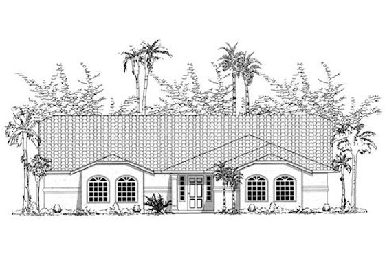 Exterior - Other Elevation for Mediterranean House Plan #437-10 - 3 bed, 2 bath