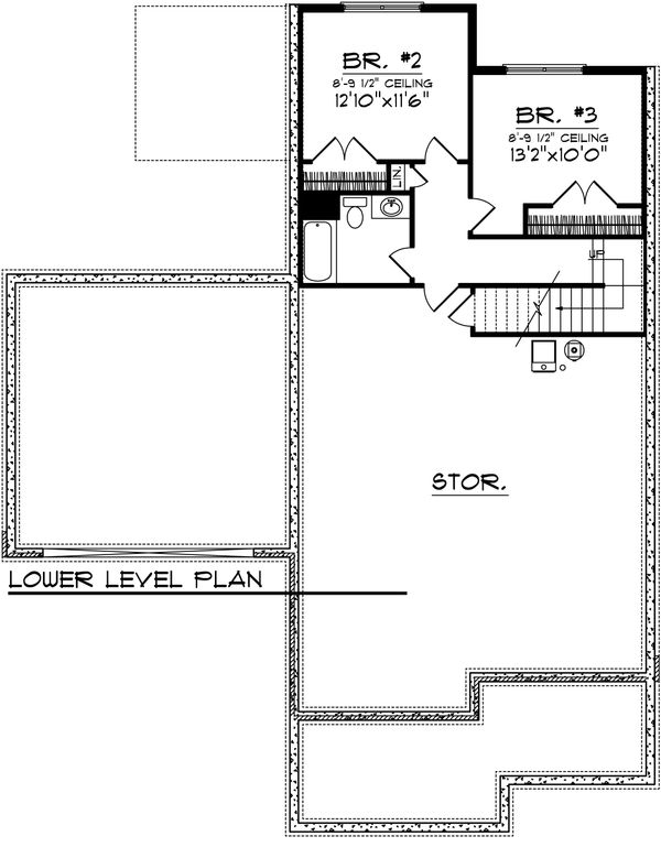 House Blueprint - Craftsman Floor Plan - Lower Floor Plan #70-1021