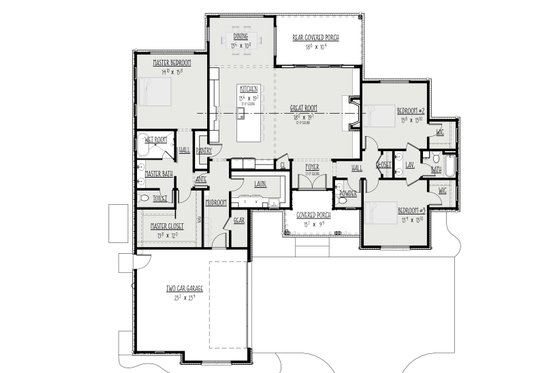 Floor Plan - Main Floor for Traditional House Plan #1088-15 - 3 bed, 2.5 bath