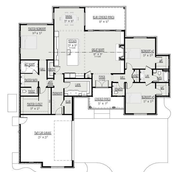 Traditional Floor Plan - Main Floor Plan #1088-15