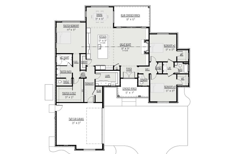 Architectural House Design - Floor Plan - Main Floor for Traditional House Plan #1088-15 - 3 bed, 2.5 bath